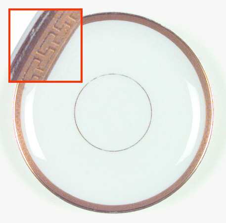 Greek Key Gold Saucer for Flat Cup