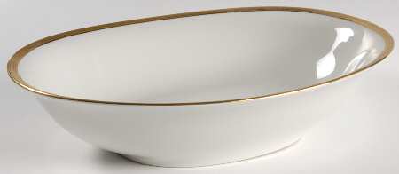 Greek Key Gold 10" Oval Vegetable Bowl