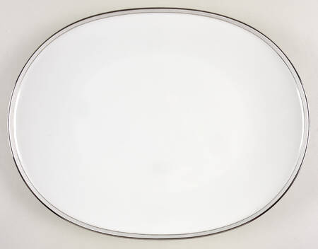 Greek Key Gray (Platinum Trim) 14" Oval Serving Platter