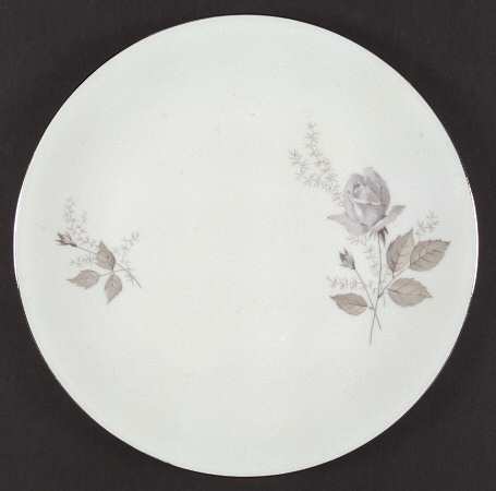 Grey Rose Dinner Plate