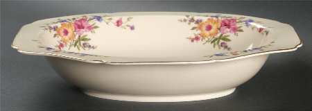 HC11 (Cream Background) 10" Oval Vegetable Bowl