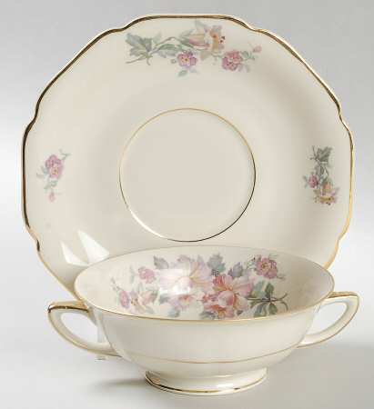 12532 Footed Cream Soup Bowl & Saucer Set