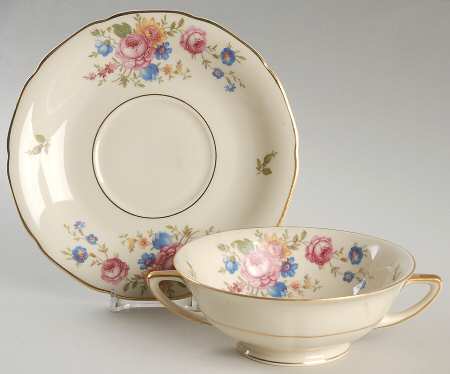 12955 Footed Cream Soup Bowl & Saucer Set