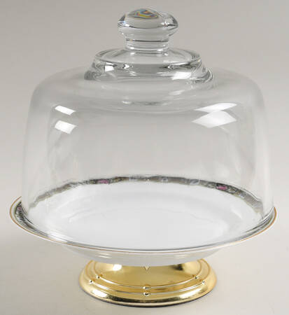 HC16 6 1/2"-7 1/2" Footed Cheese Plate w/ Glass Dome HC