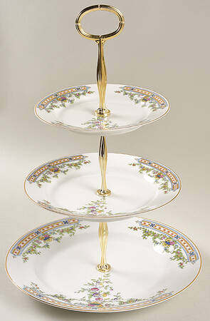 10899 13 7/8"-14 1/4" 3-Tiered Serving Tray(DP,SP,BB) HC