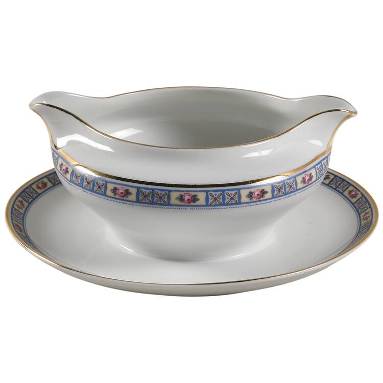 HC28 Round Gravy Boat/Attached Underplate