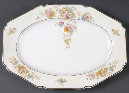 HC314C (CREAM ON WHITE) 11" Oval Serving Platter