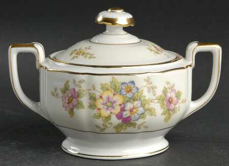 HC314C (CREAM ON WHITE) Sugar Bowl & Lid