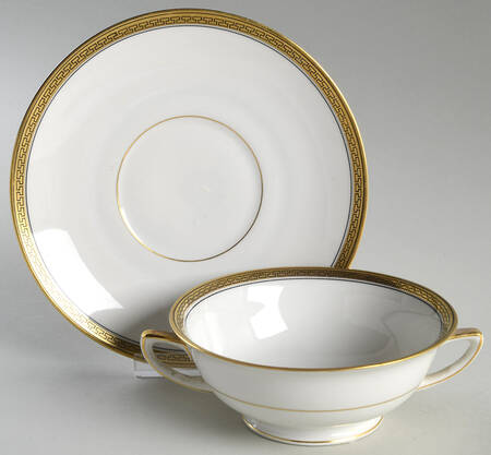 6149 Footed Cream Soup Bowl & Saucer Set