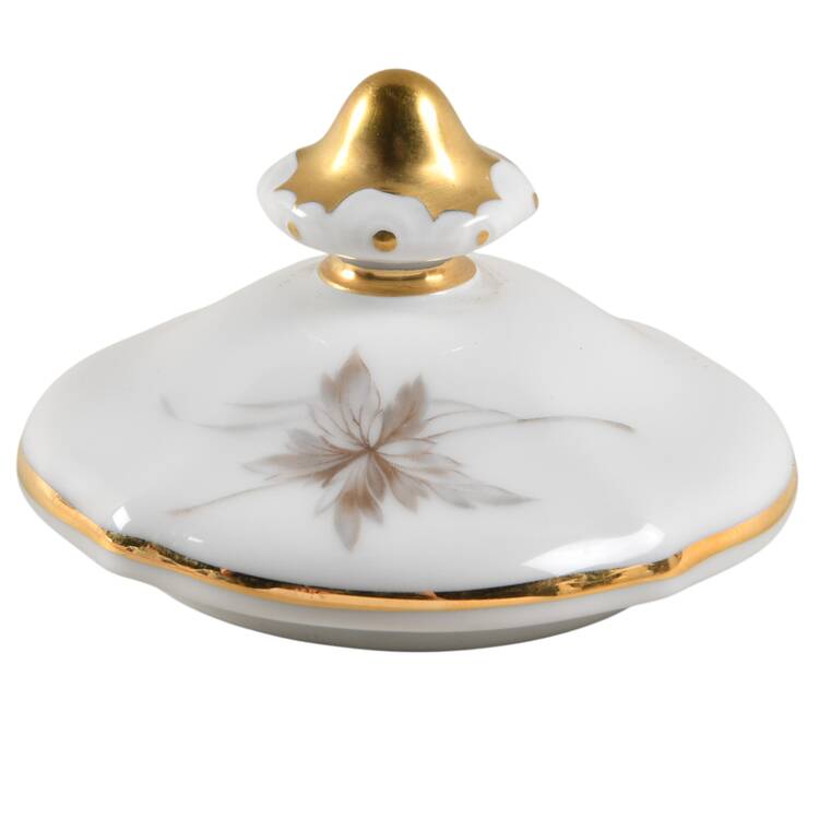 Sepia (White, Gold Trim) Lid for Sugar Bowl