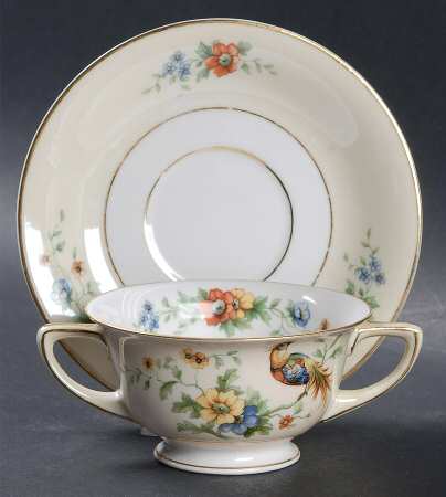 Lorraine Footed Bouillon Cup & Saucer