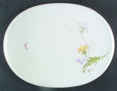 Meadow Flowers 14" Oval Serving Platter by Heinrich - H&C