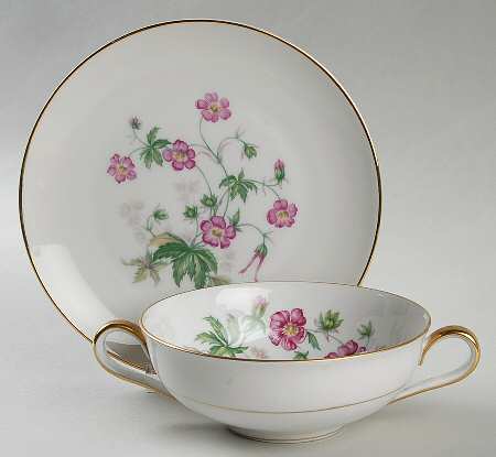Montrose Flat Cream Soup Bowl & Saucer Set