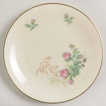 Moss Rose (Cream Background, Coupe) Bread & Butter Plate