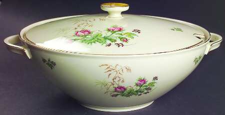 Moss Rose (Cream Background, Coupe) Tureen &  Lid