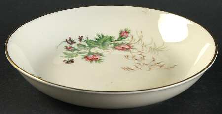 Moss Rose (Cream Background, Coupe) Fruit/Dessert (Sauce) Bowl