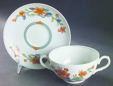 Nanking Footed Cream Soup Bowl & Saucer Set