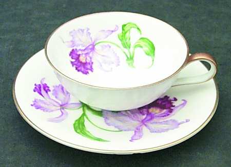 Orchid Flat Demitasse Cup & Saucer Set