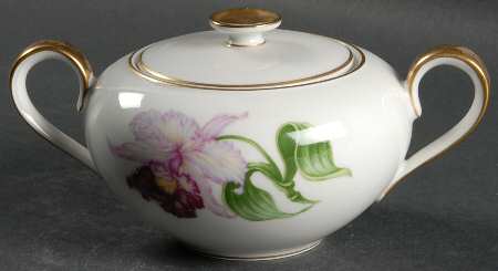 Orchid Sugar Bowl & Lid by Heinrich - H&C