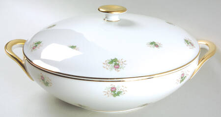 Petite Rose Round Covered Vegetable