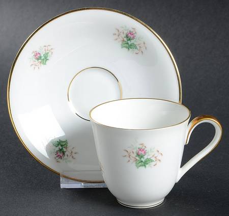 Petite Rose Flat Demitasse Cup & Saucer Set