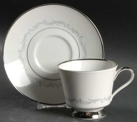Platinum Arc Footed Cup & Saucer Set