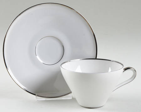 Platinum Band Flat Cup & Saucer Set