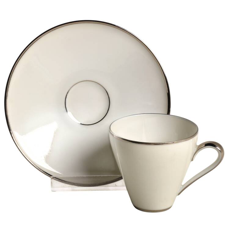 Platinum Band Flat Demitasse Cup & Saucer Set