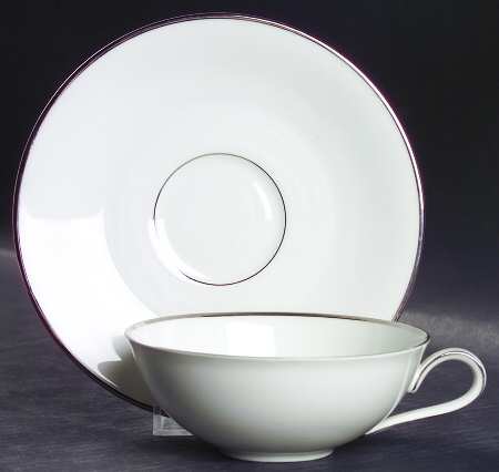 Platinum Band Flat Cup & Saucer Set