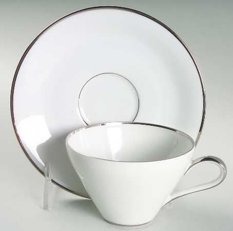 Platinum Band Flat Cup & Saucer Set