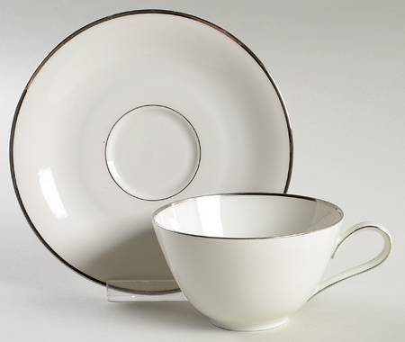 Platinum Band Flat Cup & Saucer Set