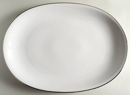 Platinum Band 18" Oval Serving Platter by Heinrich - H&C