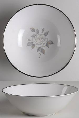 Platinum Rose 9" Round Vegetable Bowl