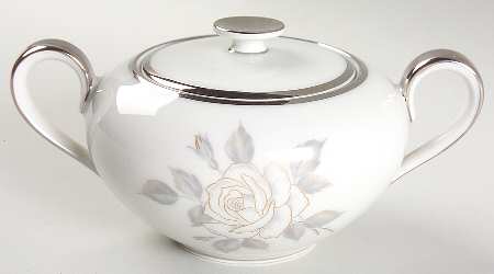 Platinum Rose Sugar Bowl & Lid