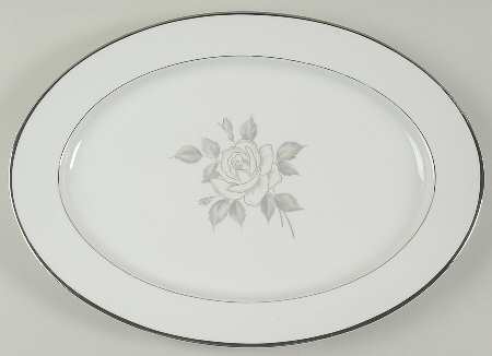 Platinum Rose 16" Oval Serving Platter