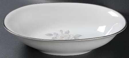 Platinum Rose 10" Oval Vegetable Bowl