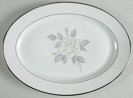 Platinum Rose 12" Oval Serving Platter