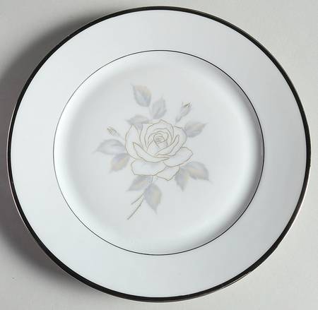 Platinum Rose Salad Plate