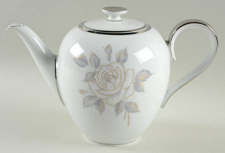 Platinum Rose Teapot & Lid