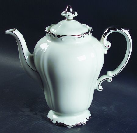 Platinum Scroll Coffee Pot & Lid