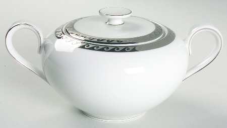 Platinum Wave Sugar Bowl & Lid