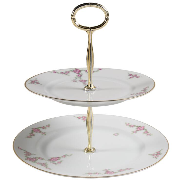 Rosalinda 6 5/8"-10"  2 Tiered Serving Tray (Dp, Sp) HC