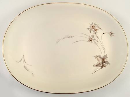 Sepia (Ivory, Gold Trim) 16" Oval Serving Platter