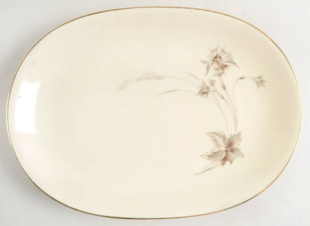 Sepia (Ivory, Gold Trim) 11" Oval Serving Platter