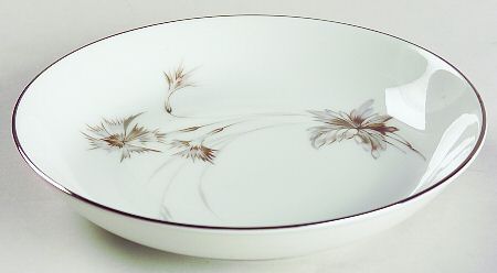 Sepia (White, Platinum Trim) Fruit/Dessert (Sauce) Bowl