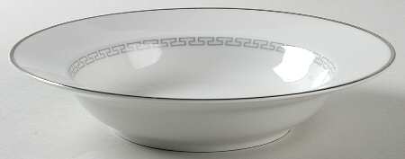 Silver Key Greek Key Rim Soup Bowl