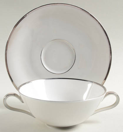 Simplicity Flat Cream Soup Bowl & Saucer Set by Heinrich - H&C