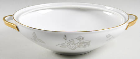 Silver Rose Round Vegetable No Lid