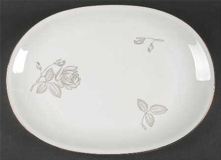 Silver Rose 16" Oval Serving Platter