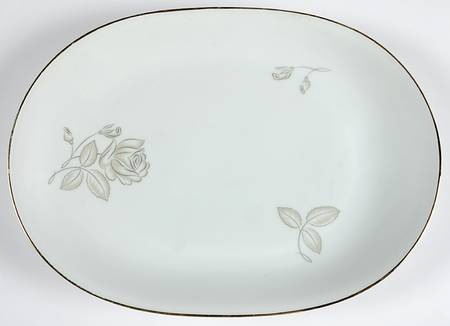 Silver Rose 13" Oval Serving Platter